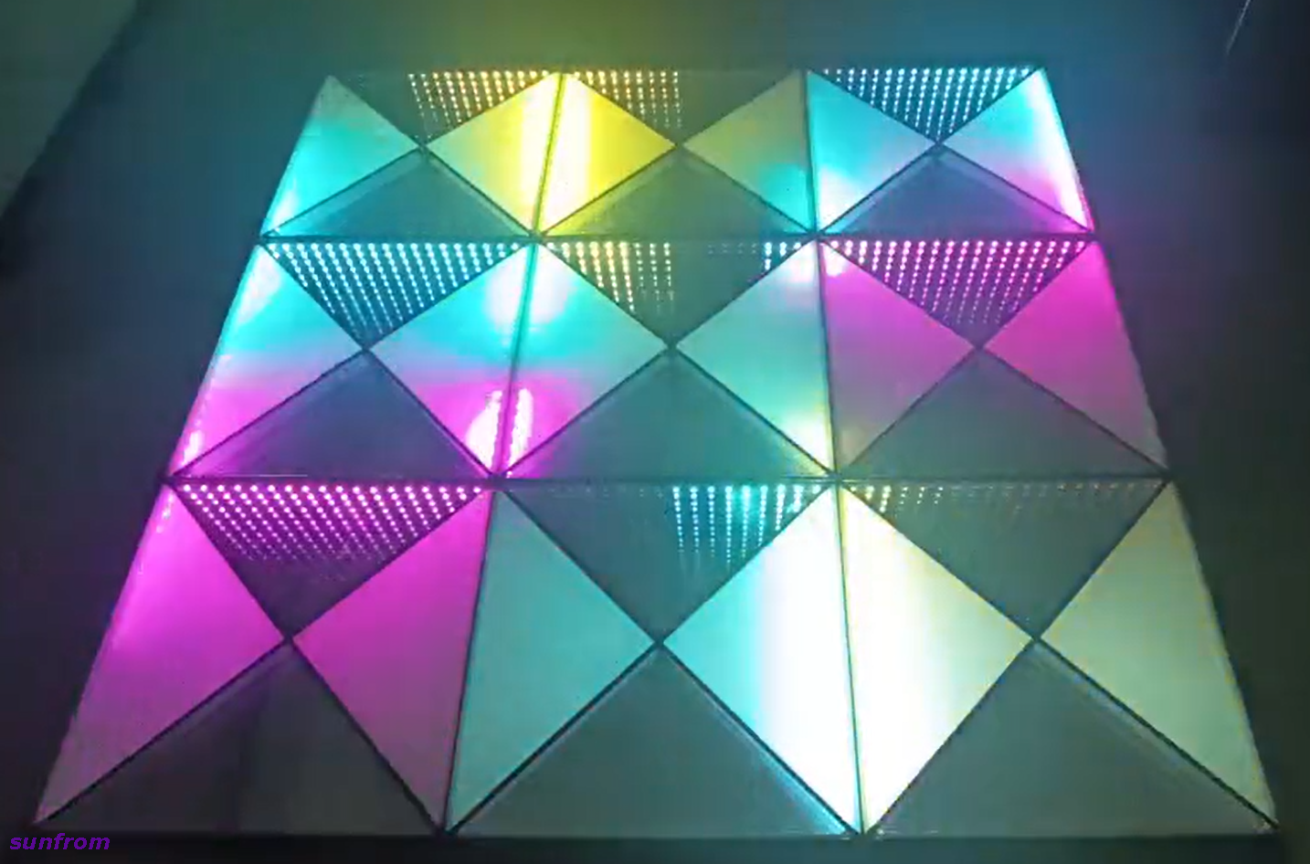 Infinity Mirror LED dos en uno, luz para pista de baile, piso para escenario