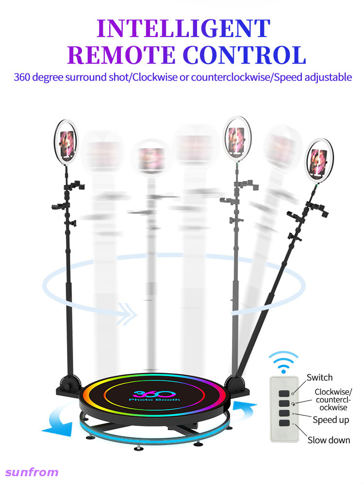 Accesorios para eventos de barra de pista de baile de vidrio Cabina de fotos 360 