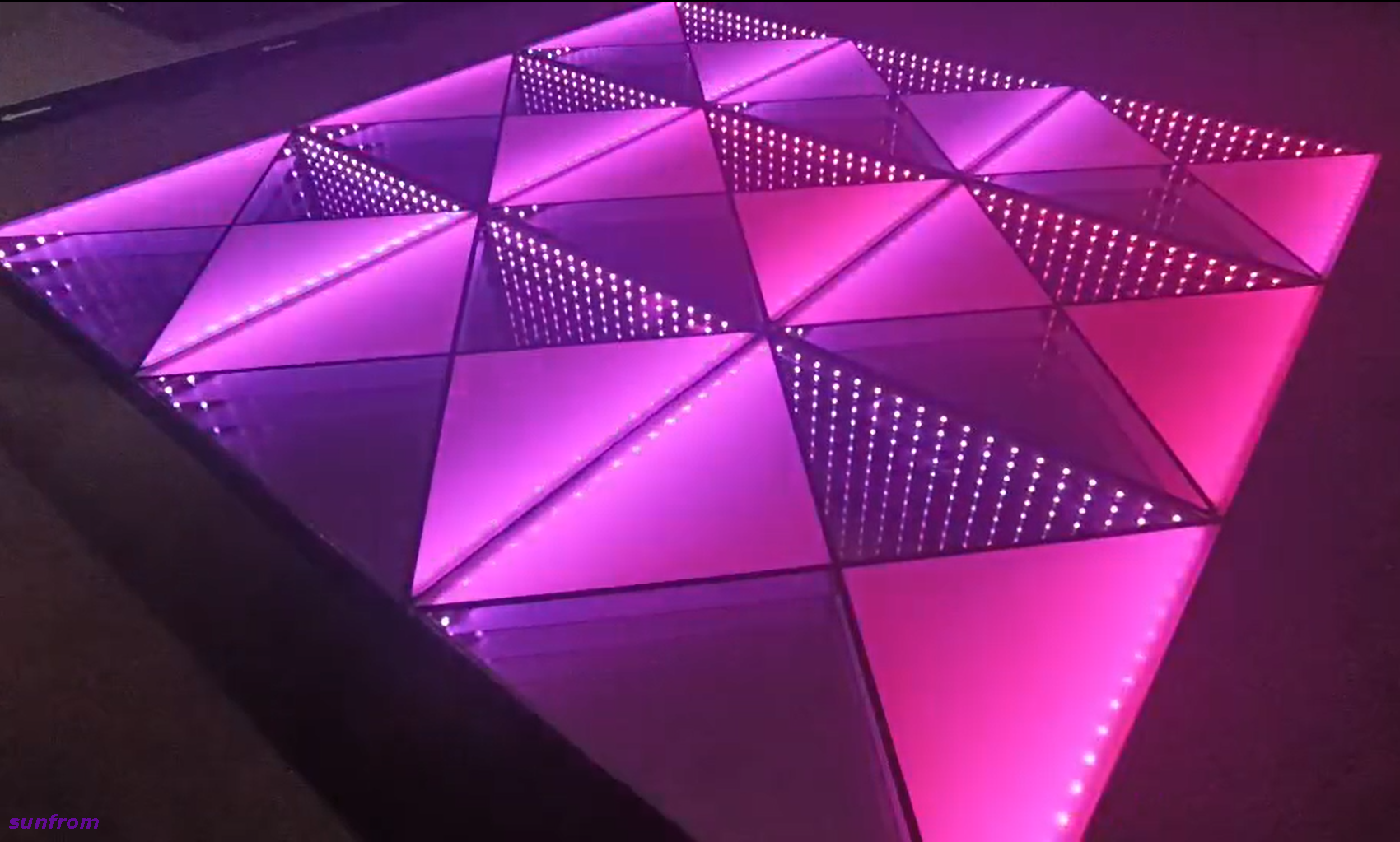 Infinity Mirror LED dos en uno, luz para pista de baile, piso para escenario