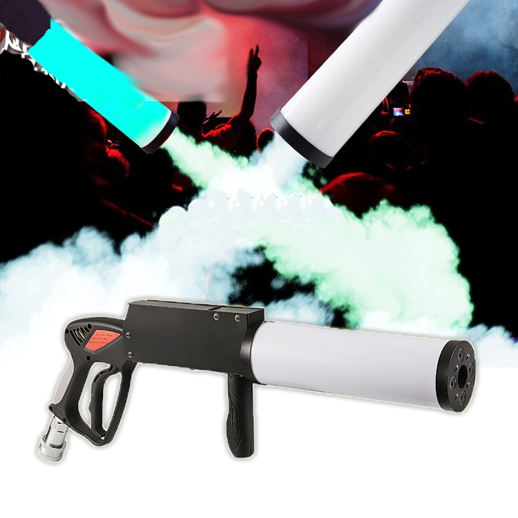 Pistola Led de mano para Dj de efectos especiales, máquina de chorro Rgb, pistola de columna de Gas antiniebla de CO2 para escenario